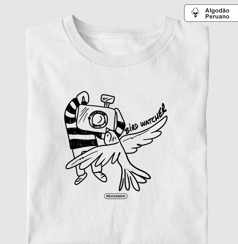 Aves em Texto - Bird Photo - Algodão Peruano