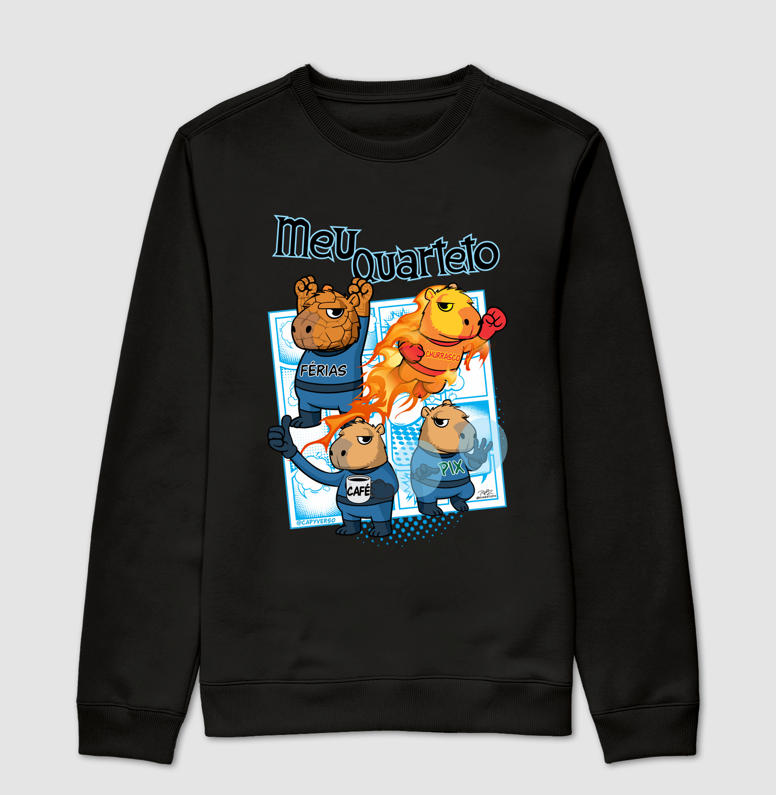 Camiseta Capivara Quarteto - Suéter Moletom