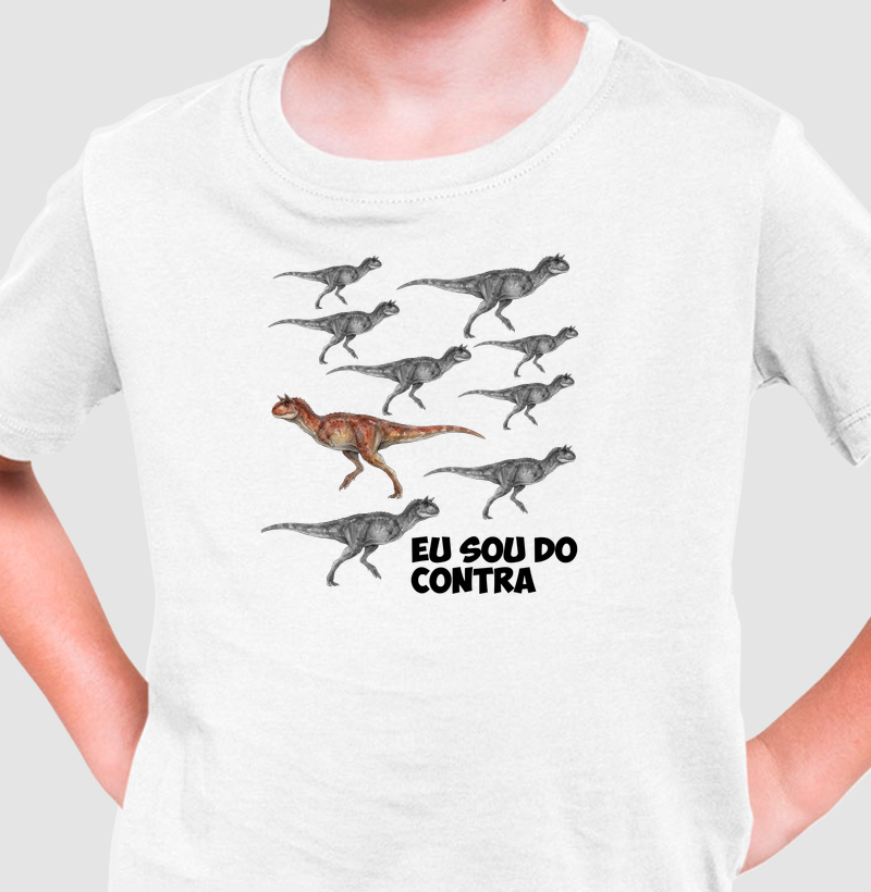 Camiseta Dinossauro Eu Sou Do Contra Algodão Premium Dinoloco
