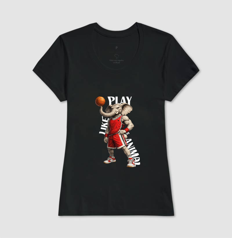Camiseta Feminina Elefante Atleta - Play Like an Animal