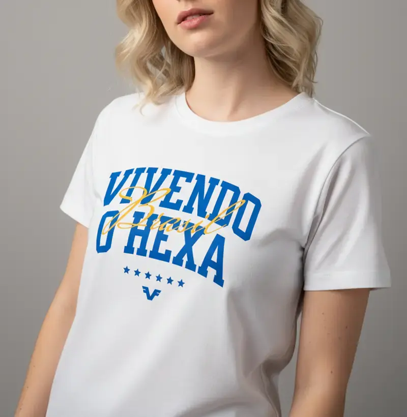 Camiseta Vivendo o Hexa Brasil - Copa do Mundo 2026