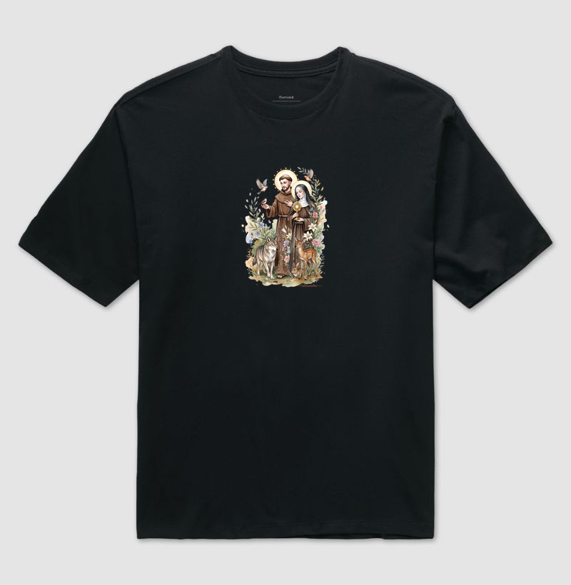 São Francisco e Santa Clara de Assis - Natureza e Devoção - Camiseta Oversized