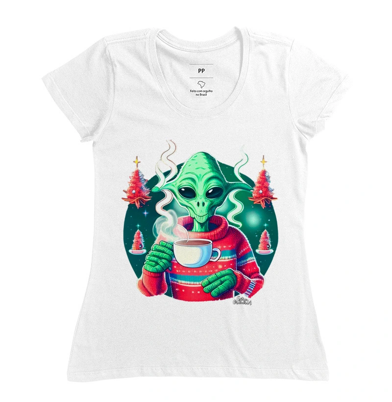 Alienigena bebendo café