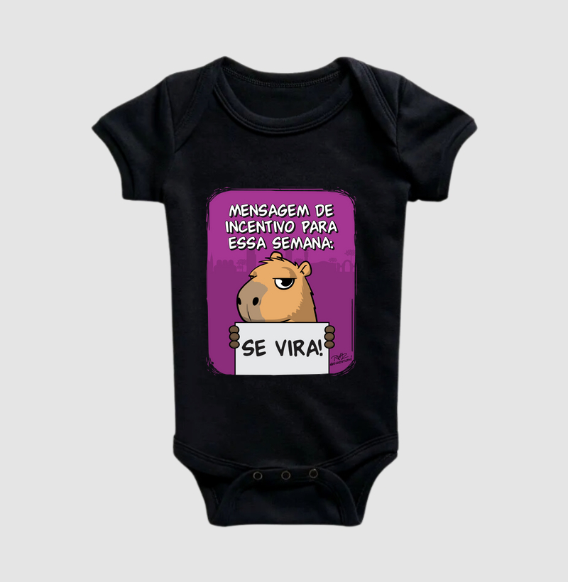 Camiseta Capivara Se Vira - Body Infantil