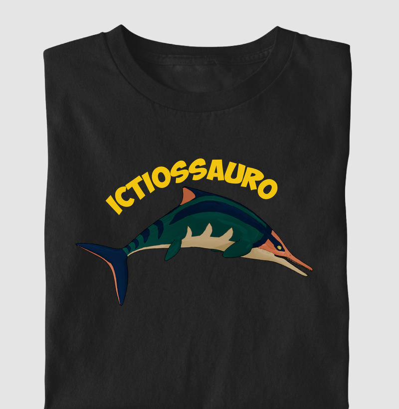 Camiseta Dinossauro Ictiossauro Algodão Premium Dinoloco