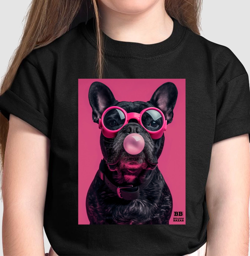 Camiseta Infantil Bulldog Frances "Chiclete"