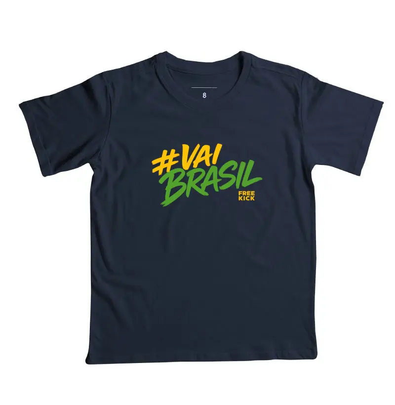 CAMISETA INFANTIL FREE KICK #VAIBRASIL