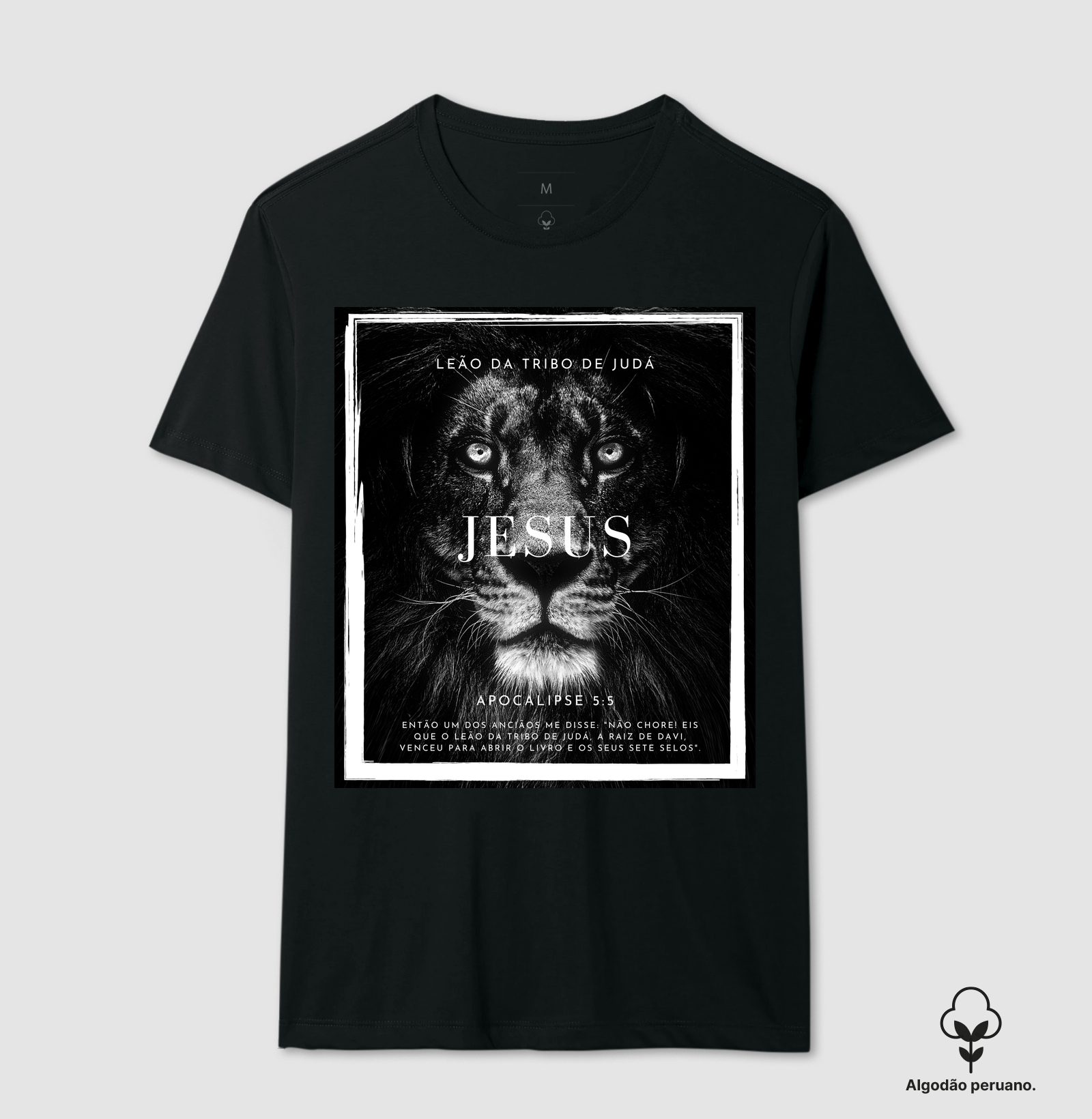 Camiseta Algodão Peruano Cristã Leão da Tribo de Judá