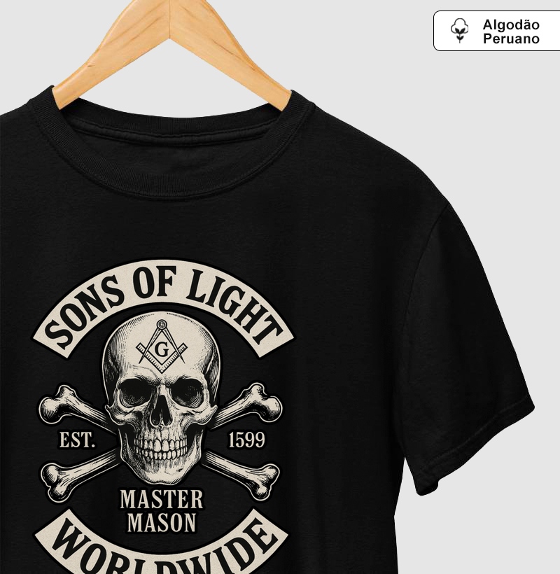 Camiseta Algodão Peruano Master Mason (Caveira) - Mr. GADU