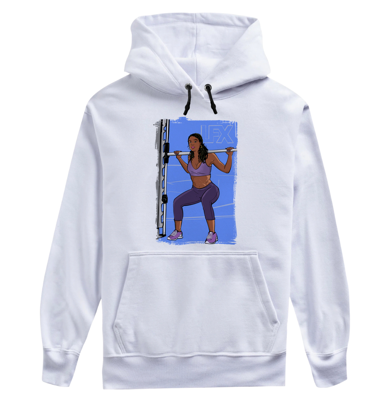 Mulher Preta fazendo Agachamento no Smith V02