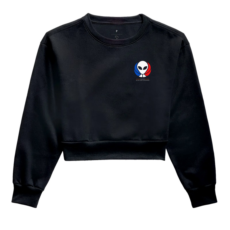 Cropped Feminino Alien Das Quadras — Minimalista - Cropped Moletom
