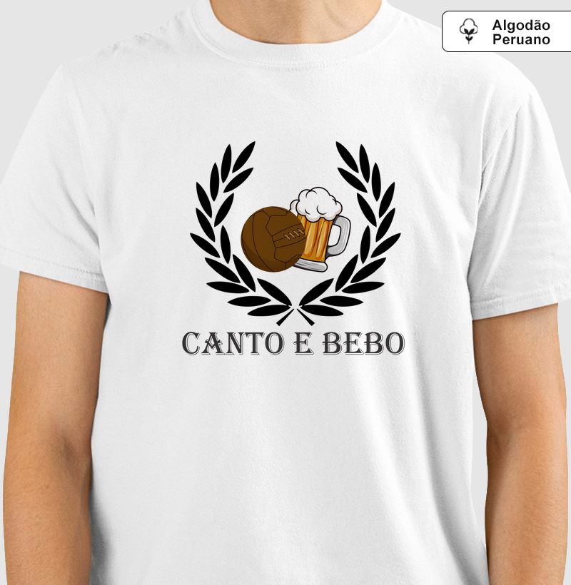 Camiseta Canto e Bebo - Algodão Peruano                                                                                          - Branca, Vermelha, Cinza e Amarela (Feminina)