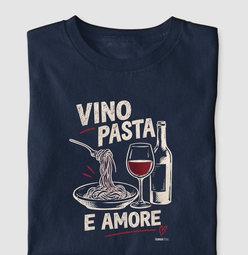 Camiseta Vinho - Vino, Pasta e Amore