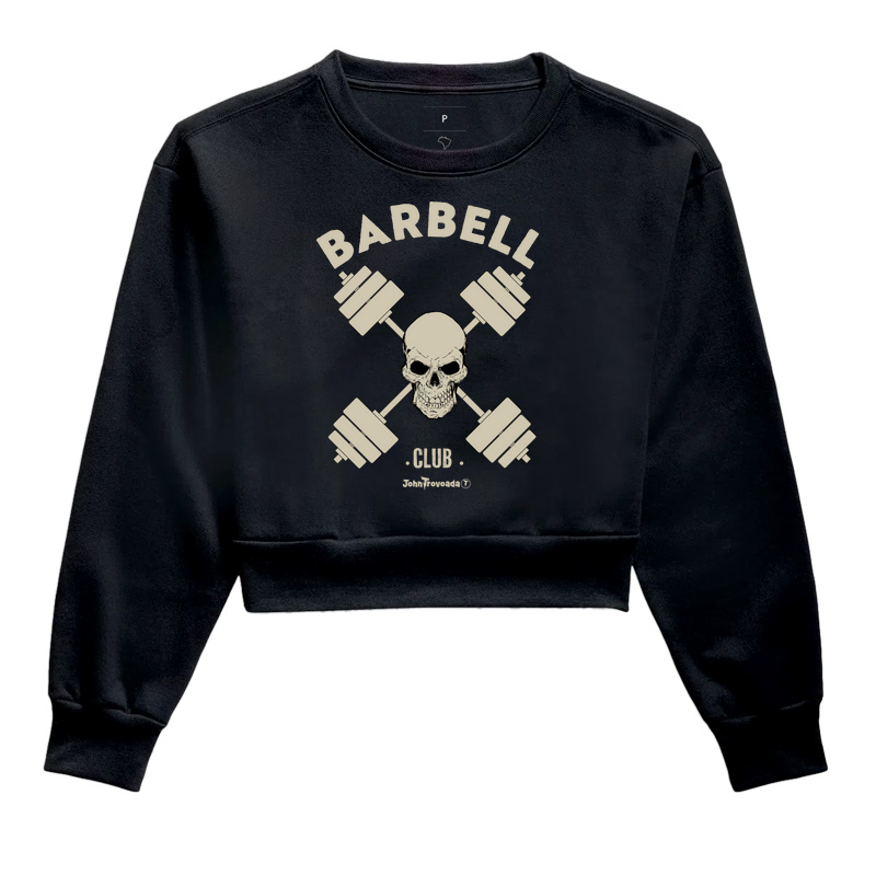 Cropped Moletom Barbell Club Skull