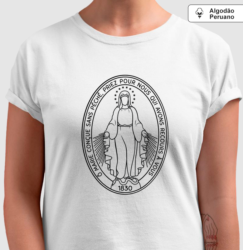 Medalha Nossa Senhora das Graças - ESPECIAL - Algodão Peruano (Premium)