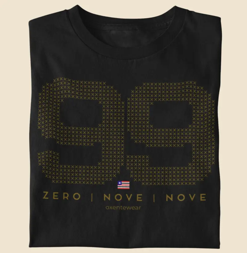 Camiseta 099 (DDD Maranhão) dourada | OxenteWear