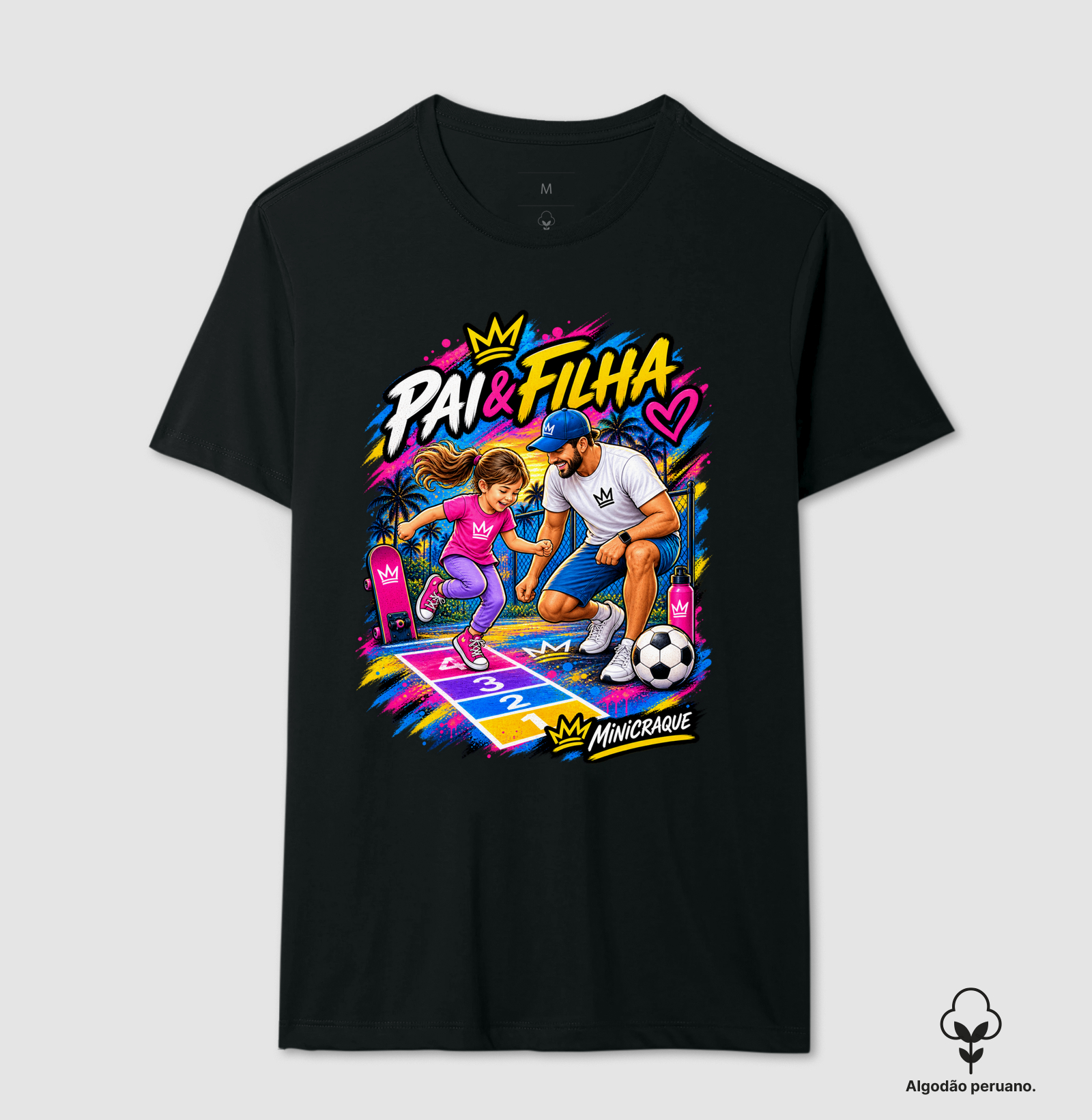 Pai & Filha — Brincar Juntos é Para Sempre - Camiseta Algodão Peruano
