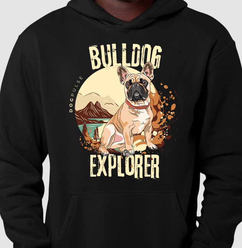 Hoodie Moletom Dog Pulse Bulldog Explorer – Adventure Awaits