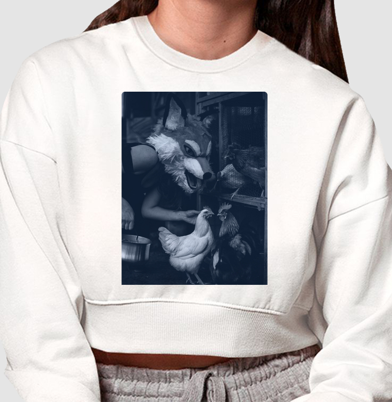 Moletom Cropped raposão no galinheiro
