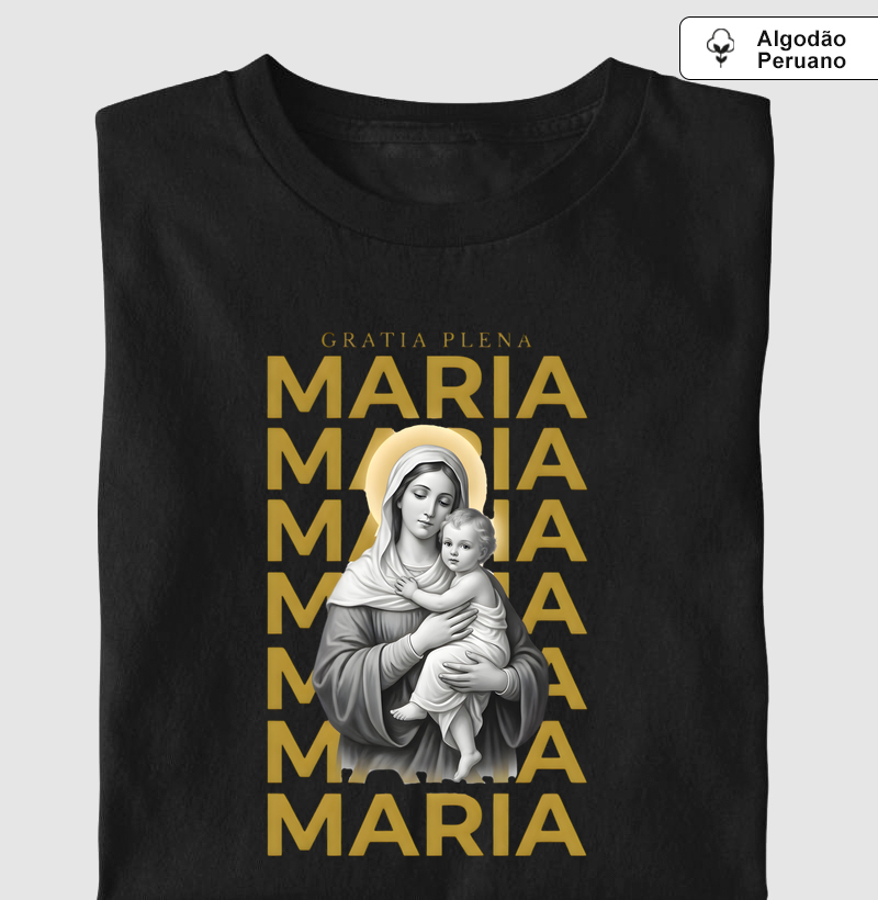 Camiseta Algodão Peruano Maria Gratia Plena