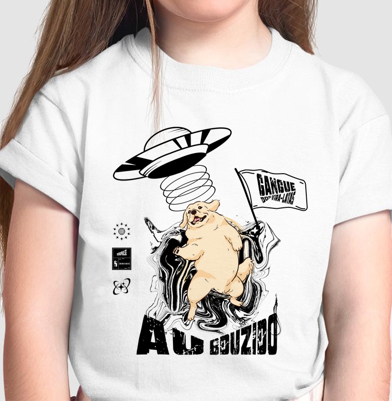 Camiseta Infantil Dog Pulse Gangue dos Vira-Latas AU Bduzido