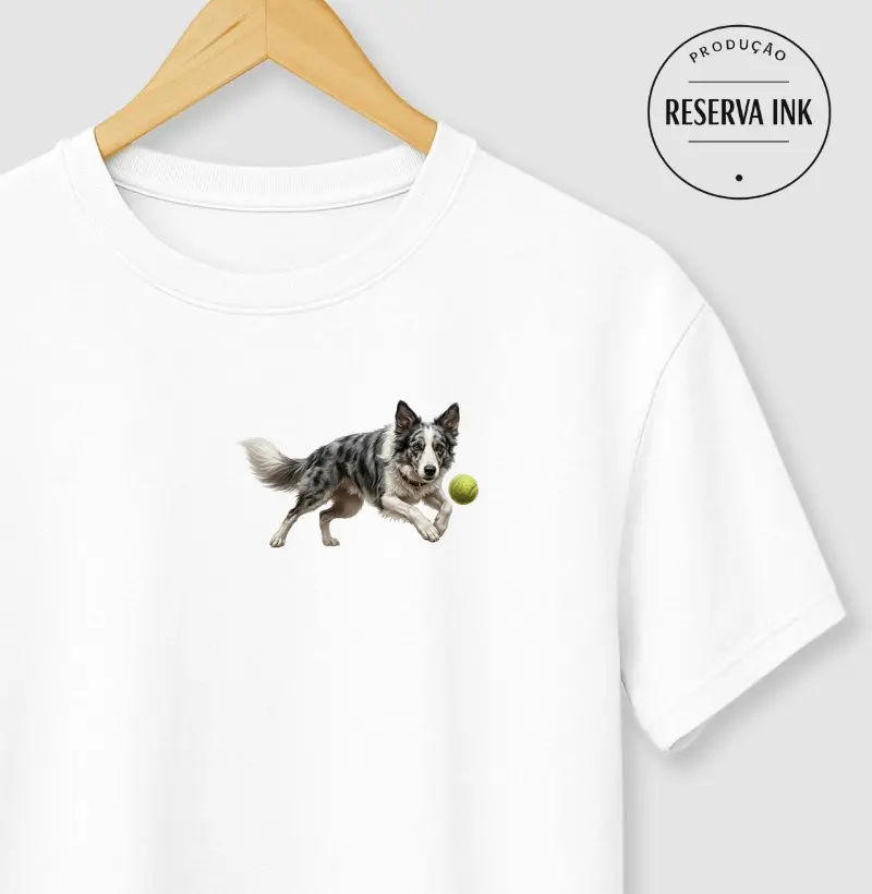 Border Collie Cinza Minimalista