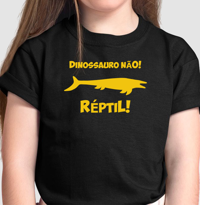 Camiseta Dinossauro Não! Mosassauro Algodão Premium Dinoloco