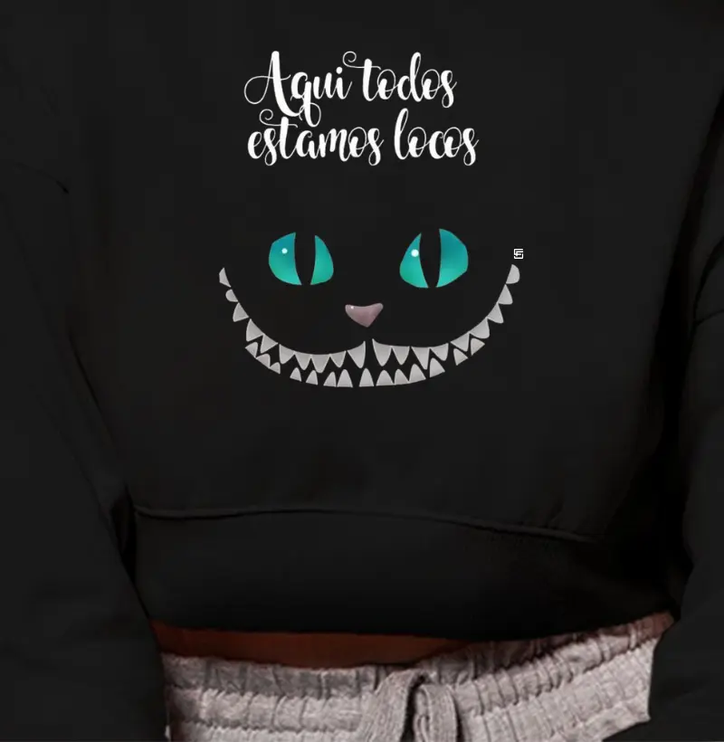 Cropped Moletom Aqui todos estamos locos