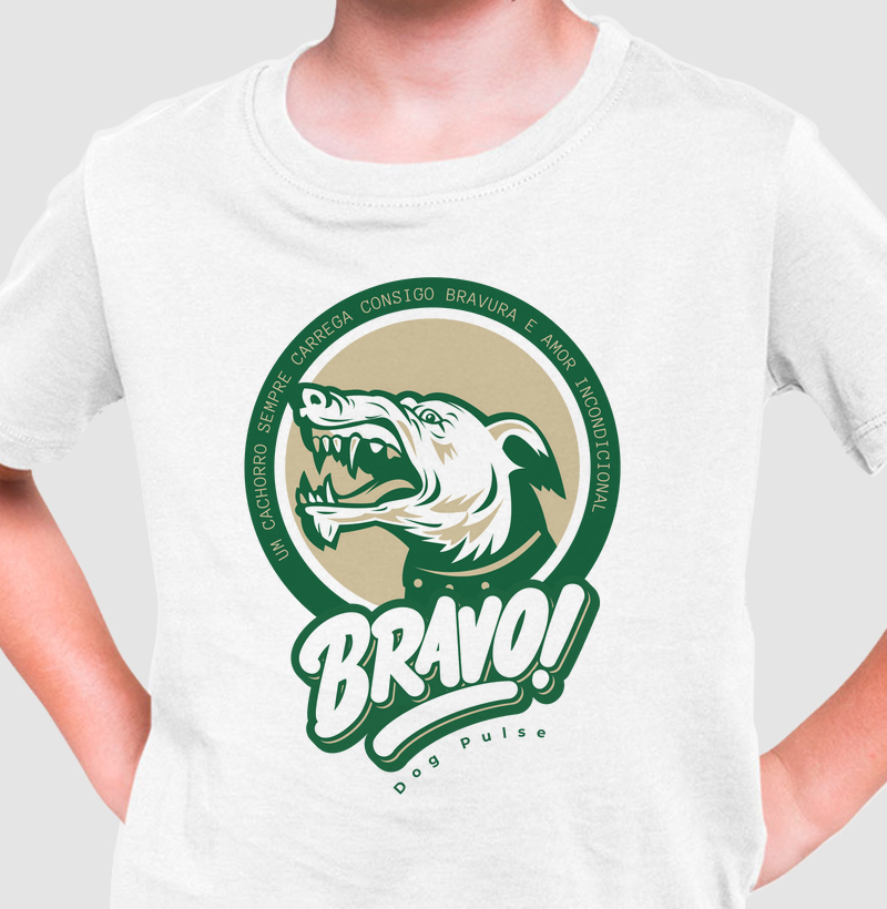 Camiseta Infantil Dog Pulse - Bravo Green