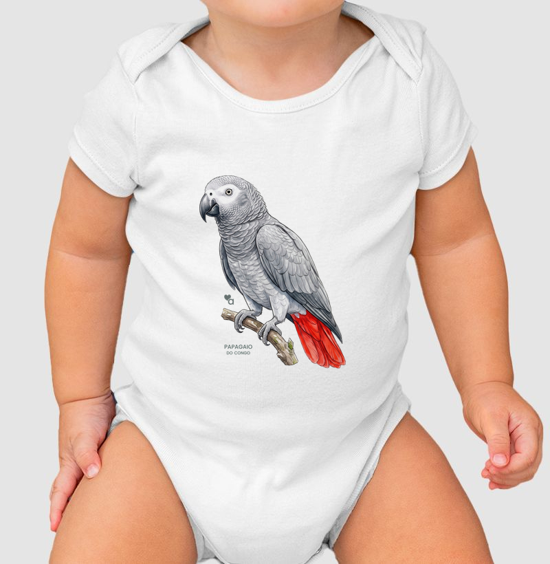 Aves - Papagaio do Congo - Body Infantil
