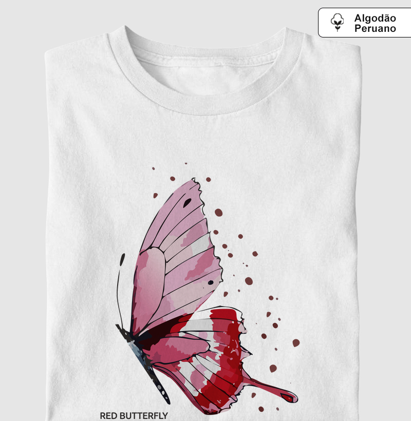 RED BUTTERFLY 02 - Algodão Peruano