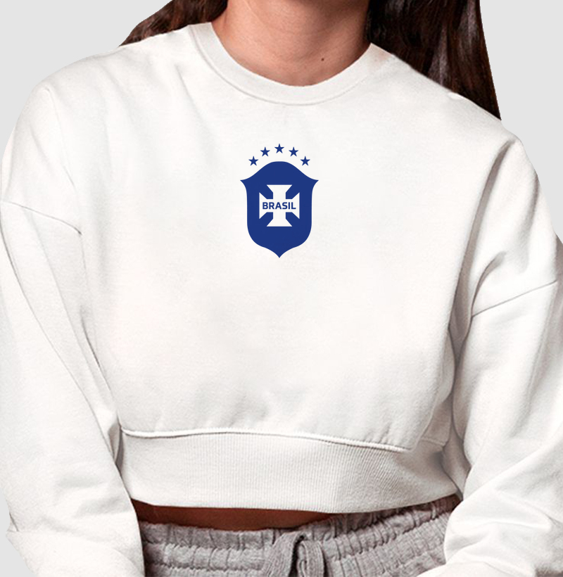 Moletom Cropped Escudo Brasil