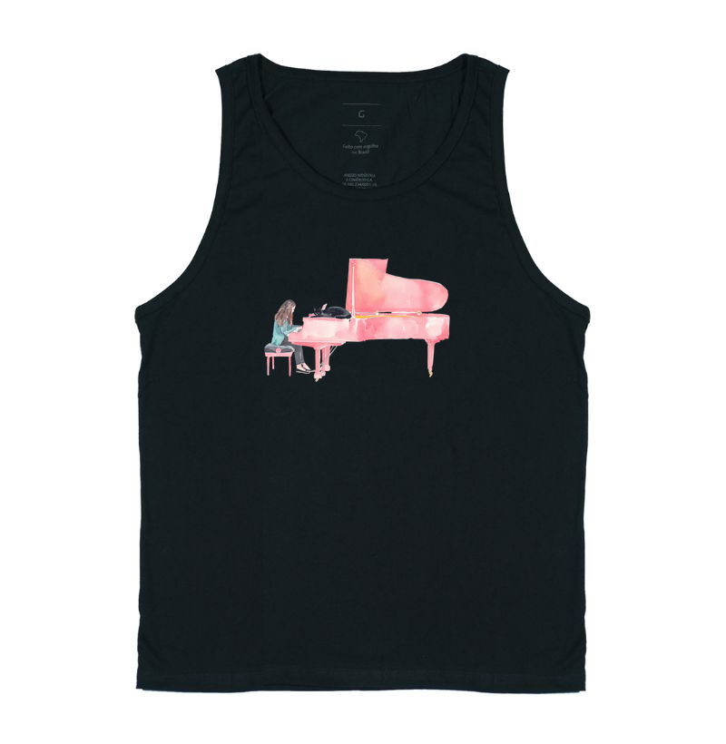 Female Pianist and Cat