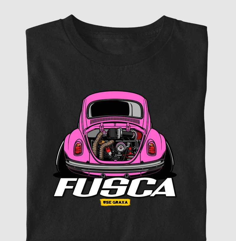 Fusca Turbo Rosa Escrita