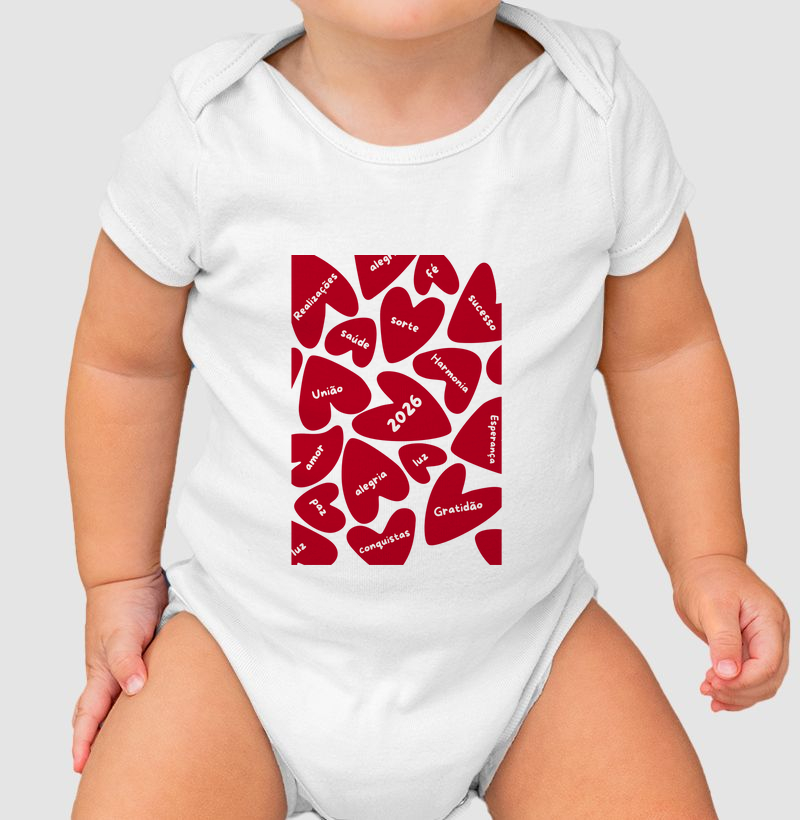 Body Infantil Desejos para 2026 – Amor, Saúde e Gratidão