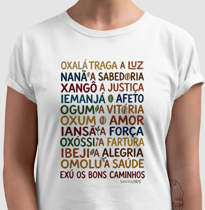 Camiseta Axé e Proteção - A Força dos Orixás