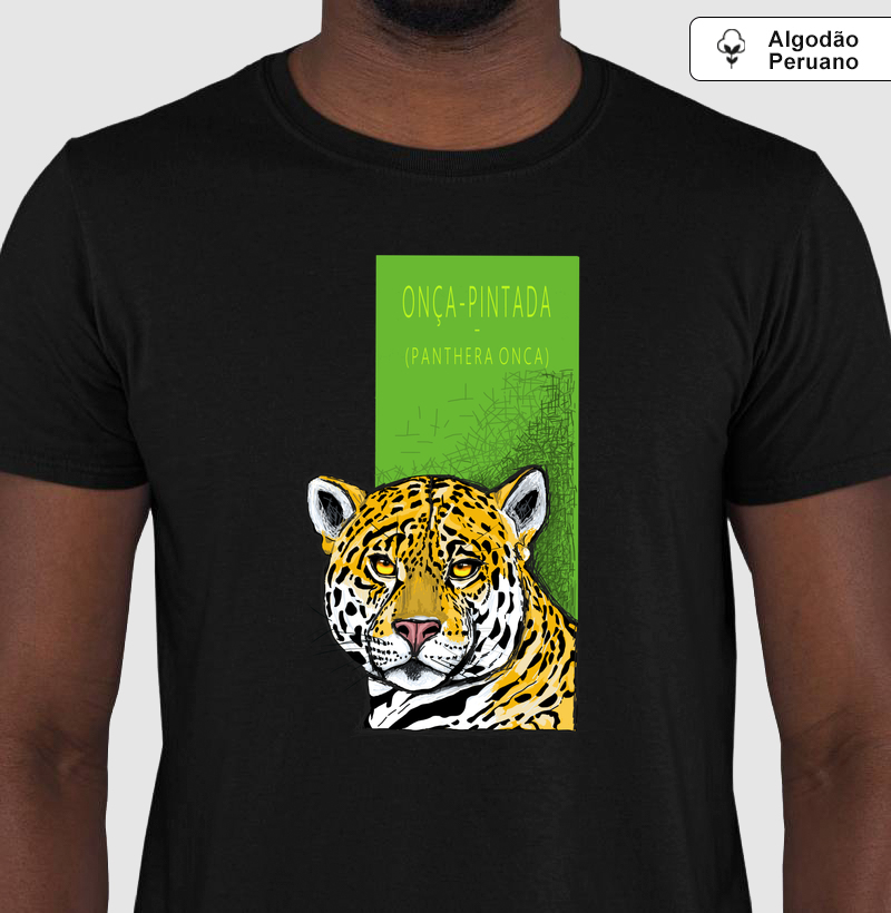 Camiseta Algodão Peruano Onça-Pintada - Camiseta Algodão Peruano