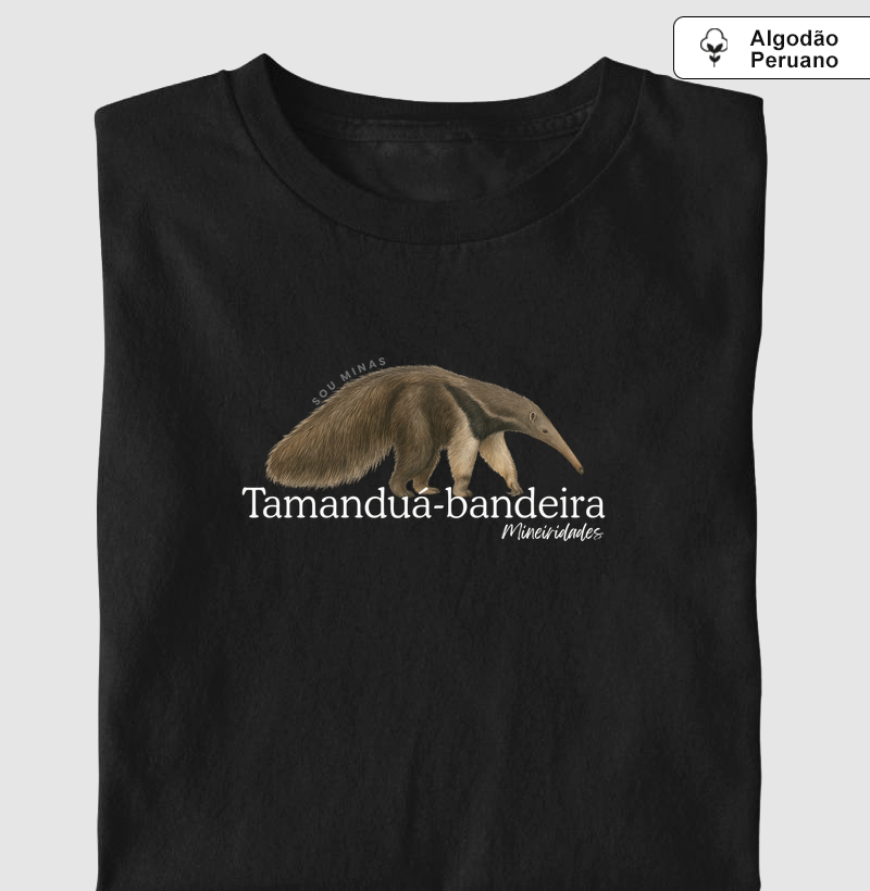 Camiseta Tamanduá-Bandeira | Fauna Brasileira | Conservação- Algodão Peruano