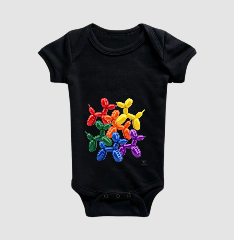 Cães balões lgbt+ 🏳️‍⚧️🏳️‍🌈 - Body Infantil