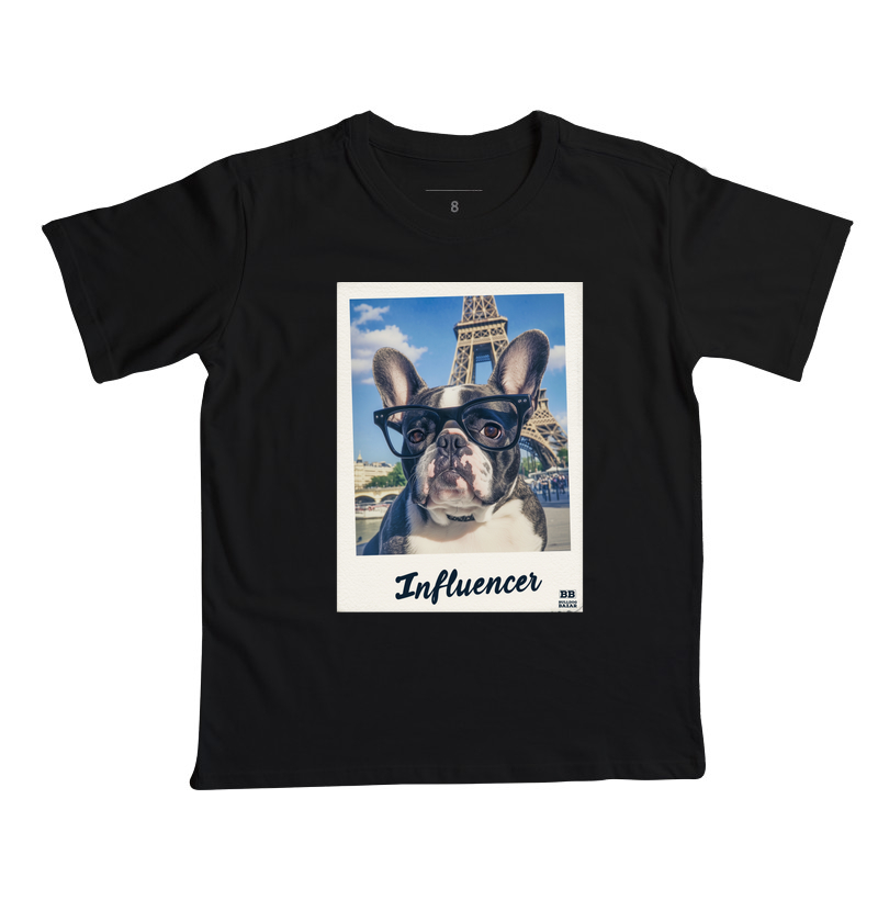 Infantil Bulldog Frances "Influencer (Preto e Branco)"