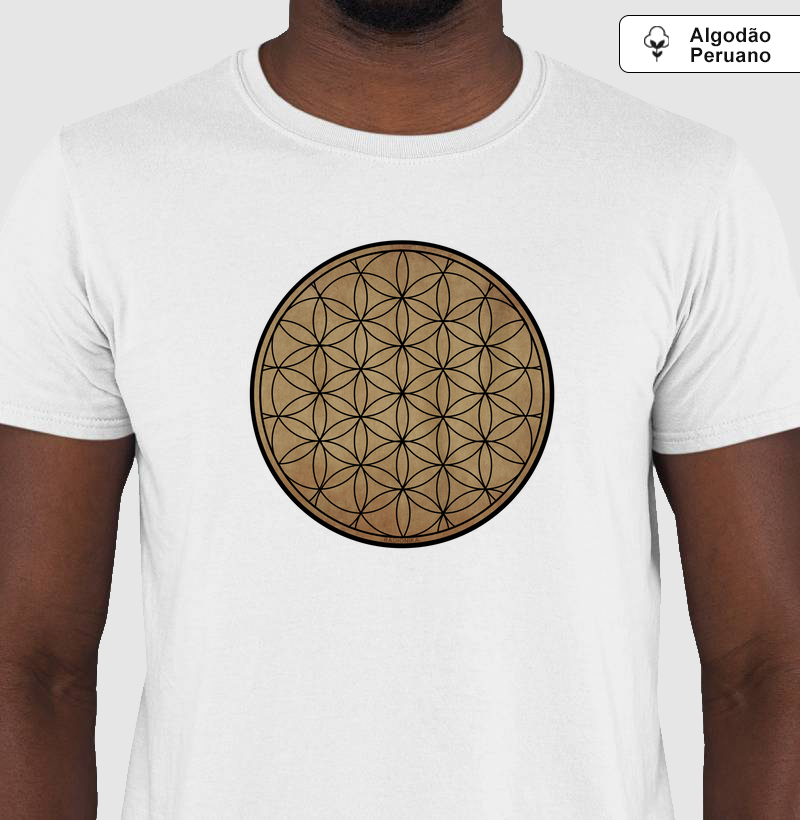 Camiseta Premium Flor da Vida – Geometria Sagrada – Algodão Peruano Unissex