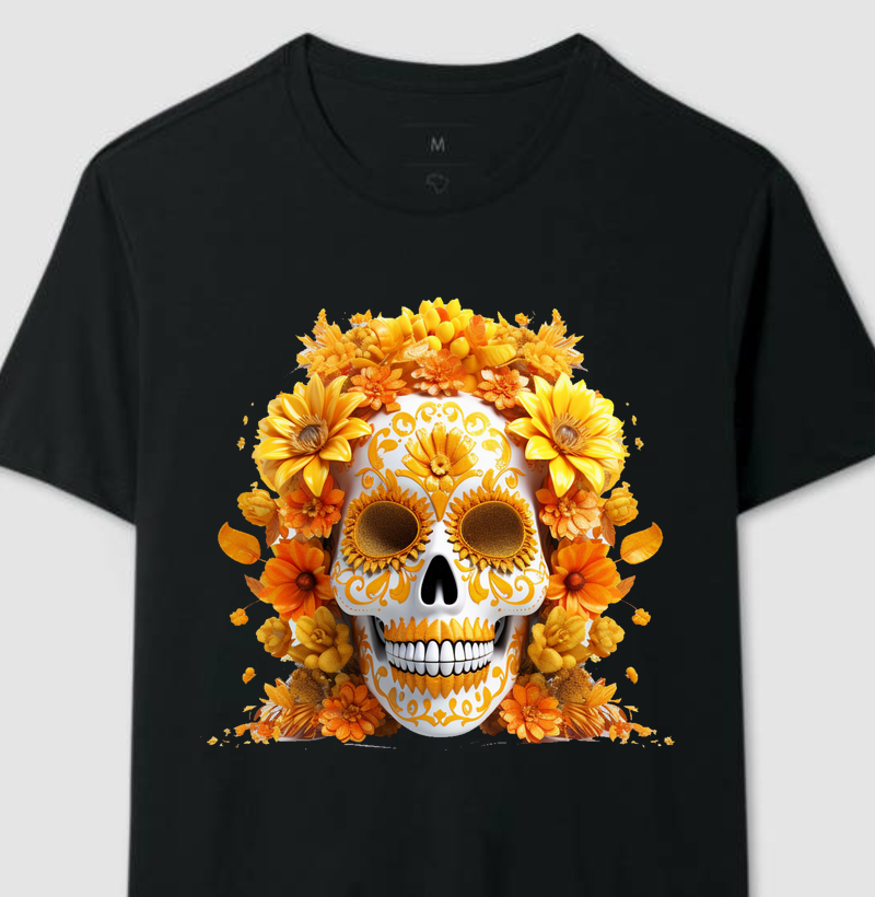 Coleção Caveiras Mexicanas - Flores Amarelas