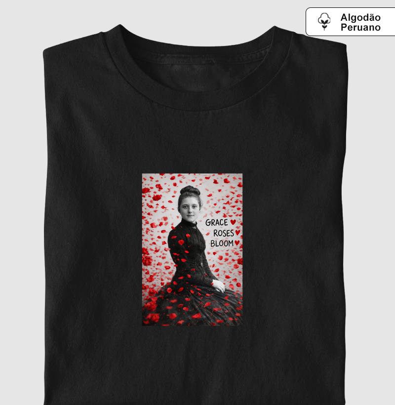 Camiseta Chuva de Rosas - Santa Terezinha