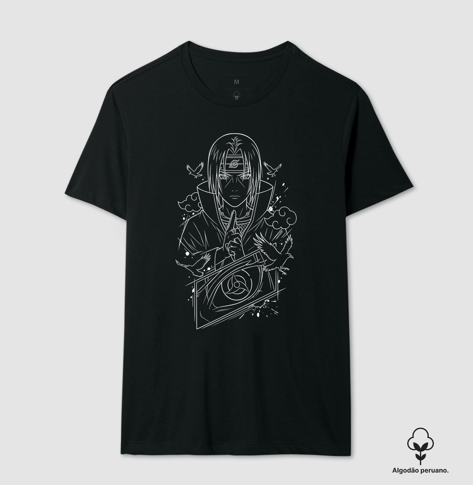 Itachi O Corvo de Konoha - Camiseta Algodão Peruano