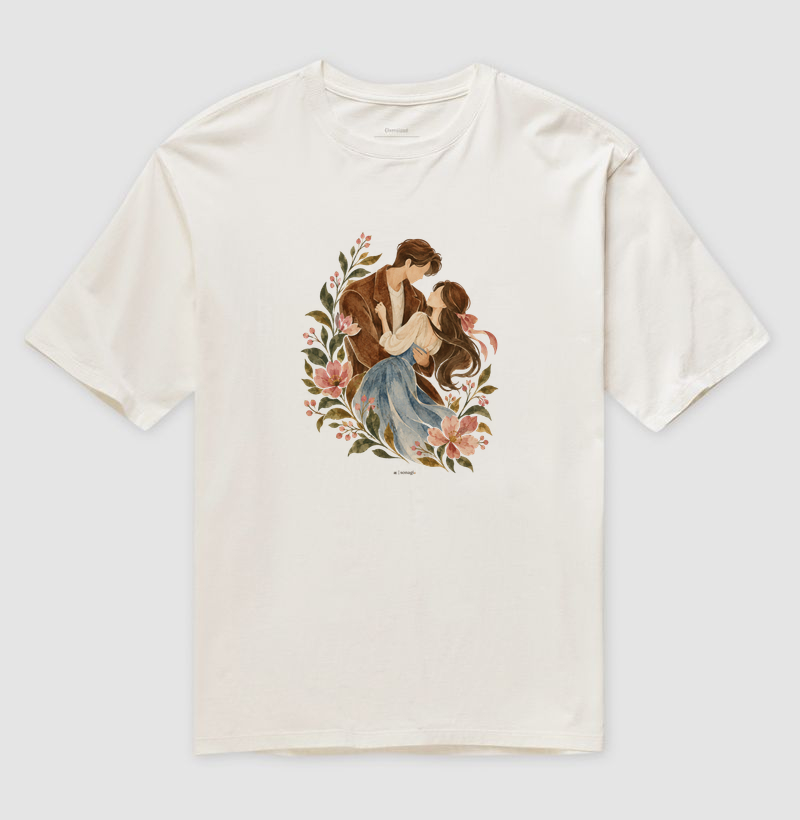 Camiseta Oversized Queda nos Braços - Cena de todo dorama | Camiseta Dorameira em Aquarela