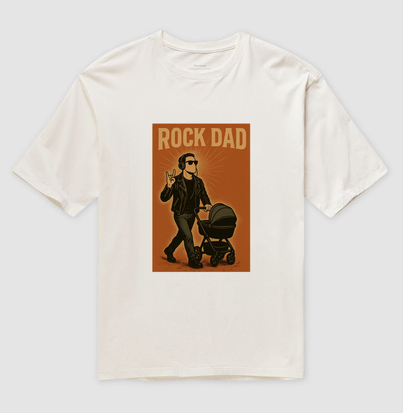 Camiseta Oversized “Rock Dad” – Paternidade no volume máximo!
