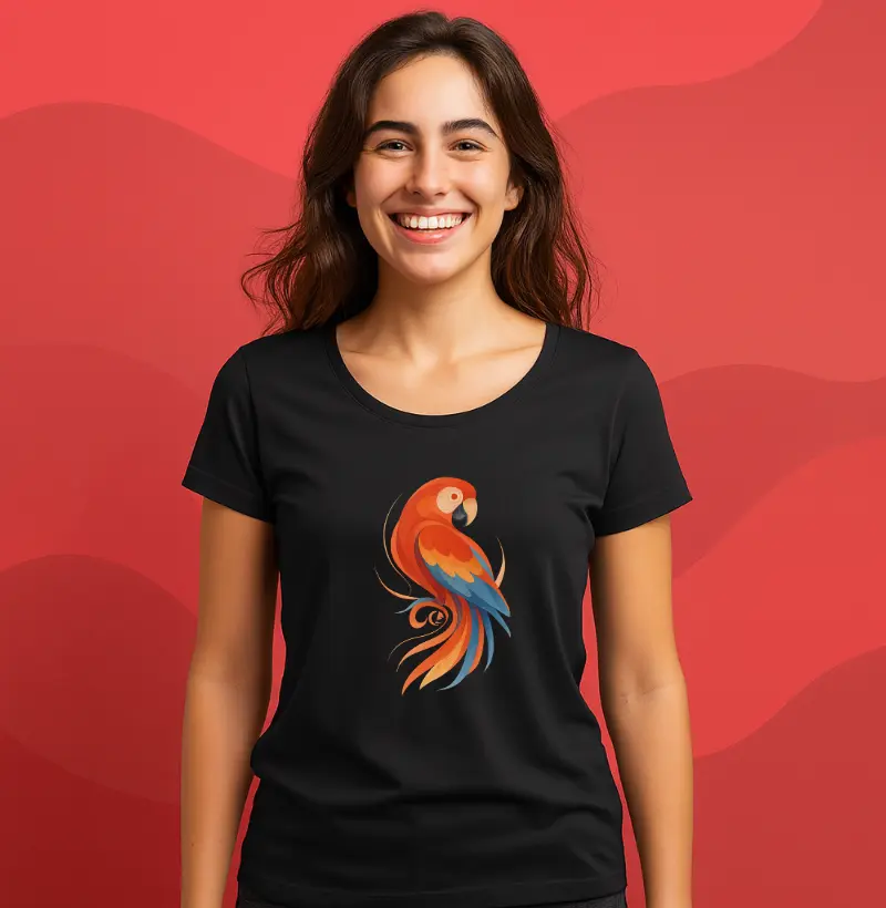 Camiseta Arara Vermelha - Movimento