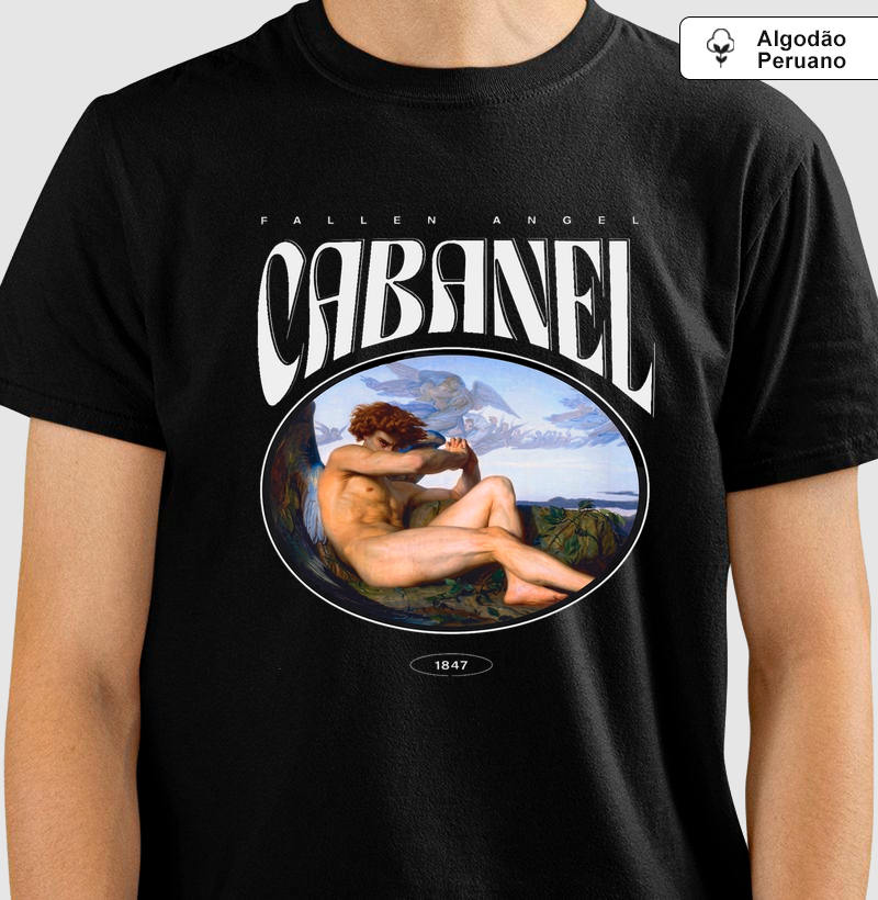 Camiseta Pintura Clássica O Anjo Caído 1847 Alexandre Cabanel Premium 