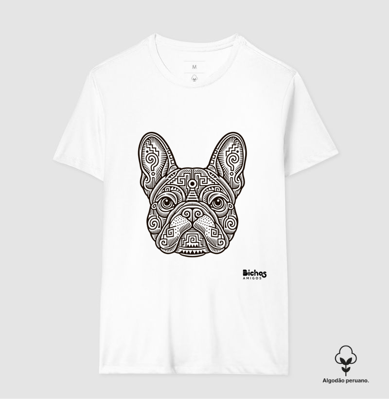 Buldogue-Frances - Camiseta Algodão Peruano