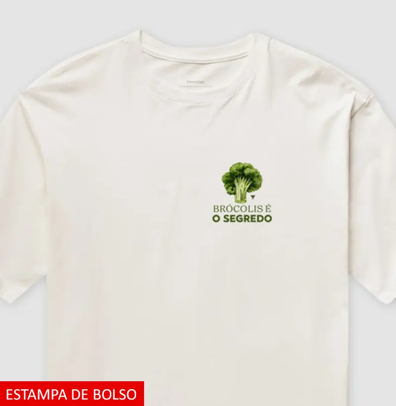Brócolis é o segredo (estampa de bolso)